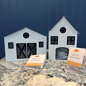 Target White Metal House Lantern Set